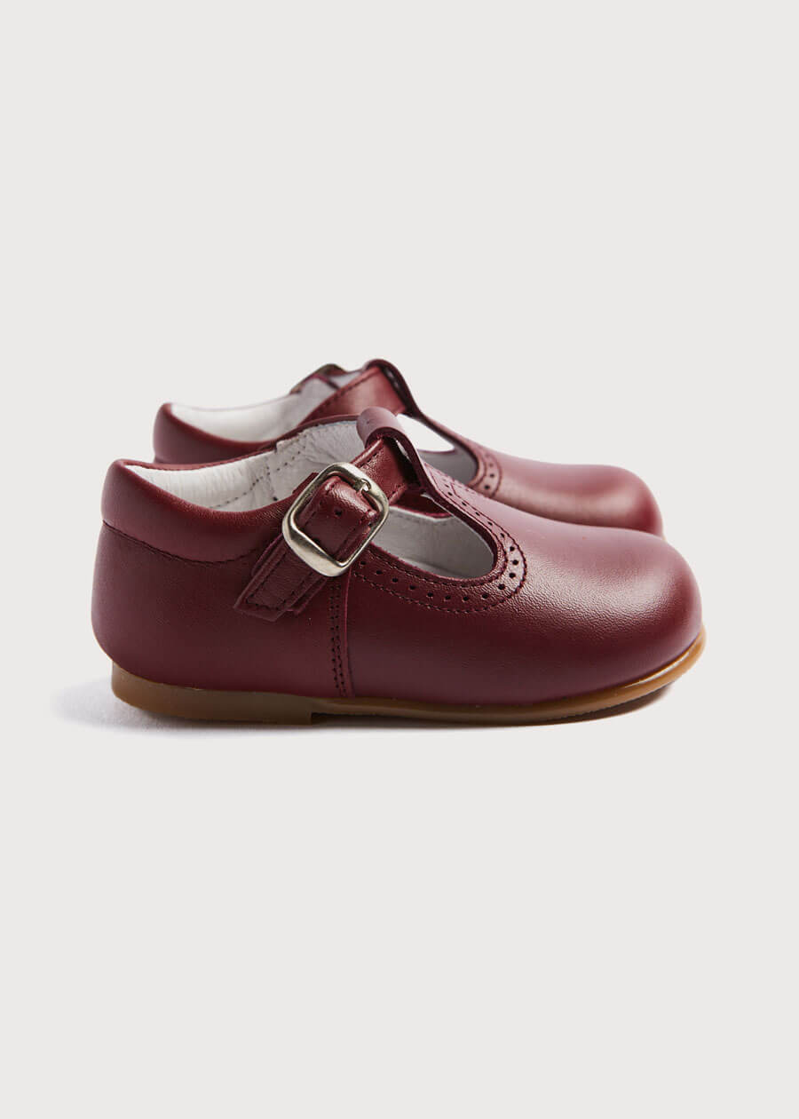 T-Bar Baby Shoes in Burgundy (20-26EU) Shoes from Pepa London US
