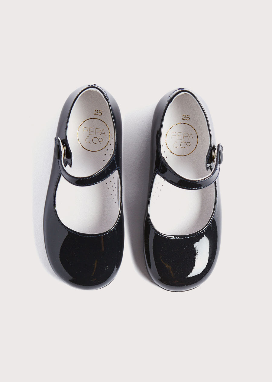 Patent Leather Mary Jane Shoes in Navy (25-37EU) SHOES from Pepa London