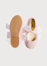 Suede Mary Jane Shoes in Pink With Organza Bow (24-34EU) Shoes  from Pepa London US