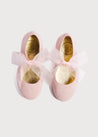 Suede Mary Jane Shoes in Pink With Organza Bow (24-34EU) Shoes from Pepa London US