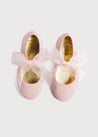 Suede Mary Jane Shoes in Pink With Organza Bow (24-34EU) Shoes  from Pepa London US