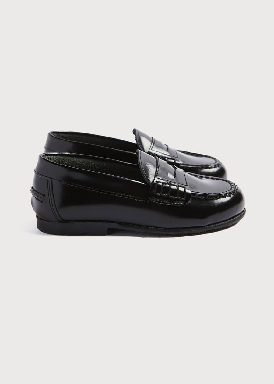 Leather Black Moccasins (26-32EU) Shoes from Pepa London US
