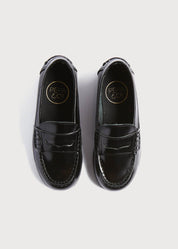 Leather Black Moccasins (26-32EU) Shoes from Pepa London US