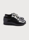 Leather Lace-Up Black Shoes (25-33EU) Shoes  from Pepa London US