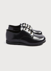 Leather Lace-Up Black Shoes (25-33EU) SHOES from Pepa London US