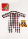 The Sussex Tartan All-In-One Pyjama Baby Girl Look Look  from Pepa London US