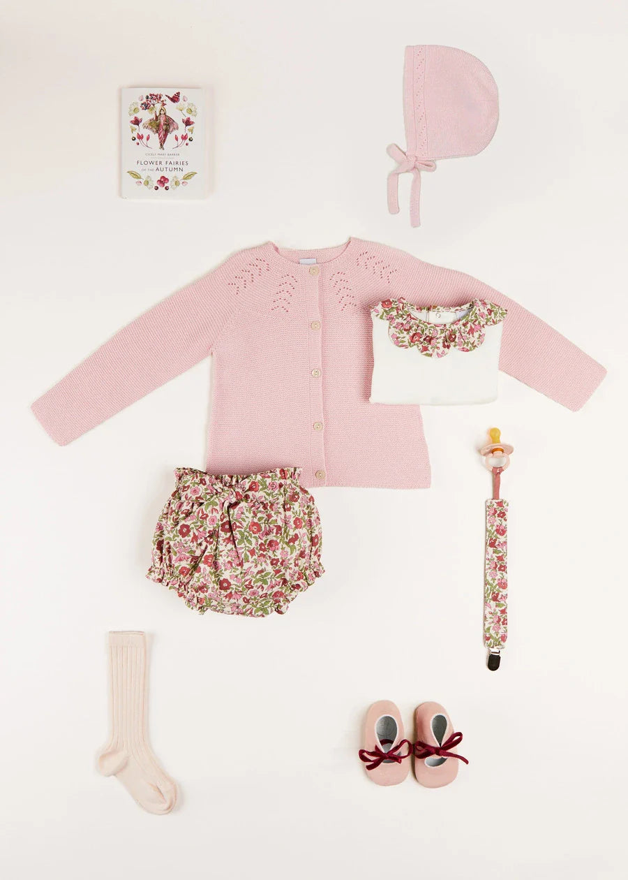 Openwork Cardigan In Pink (6mths-10yrs) KNITWEAR from Pepa London US