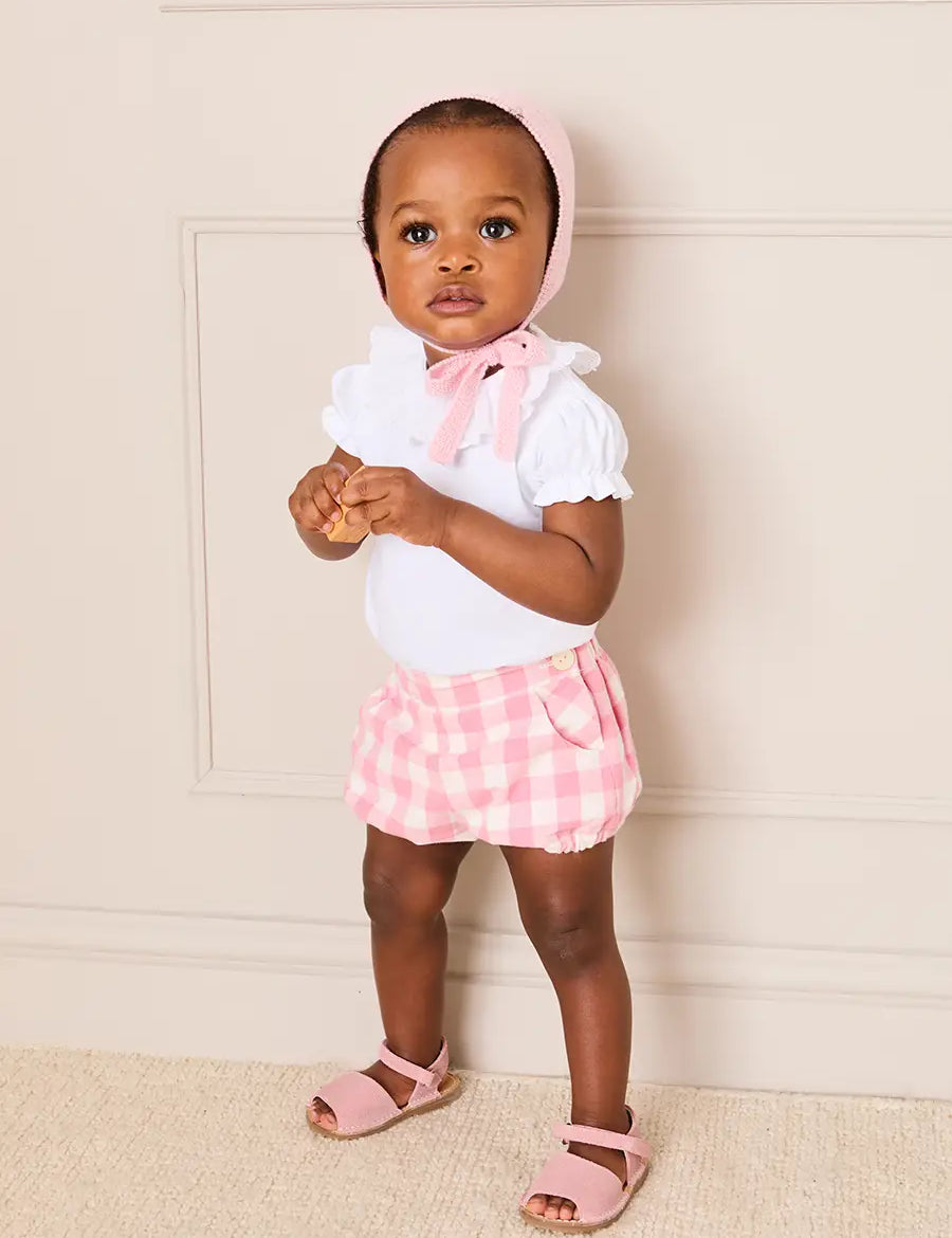 Broderie Anglaise Frill Collar Bodysuit in White (1mth-3yrs) TOPS & BODYSUITS from Pepa London US