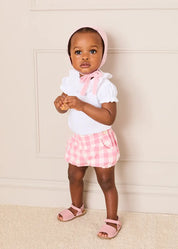 Broderie Anglaise Frill Collar Bodysuit in White (1mth-3yrs) Tops & Bodysuits from Pepa London US