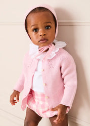 Openwork Cotton Cardigan in Pink (6mths-10yrs)