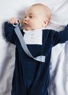 Polo Collar Velour Nightwear in Navy (0-12mths)m Nightwear  from Pepa London US