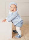 Two Button Baby Cardigan In Light Blue (1-9mths) KNITWEAR  from Pepa London US