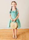 Adelaide Floral Tiered Tie Strap Dress in Green (4-12yrs) DRESSES from Pepa London US