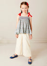 Wide Leg Front Button Trousers in Beige (2-10yrs) Trousers from Pepa London US