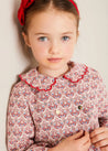 Iris Jacquard Statement Collar Jacket in Red (4-12yrs) COATS from Pepa London US