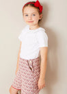 Iris Jacquard Button Detail Shorts in Red (4-12yrs) SHORTS from Pepa London US