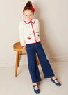 Cherry Motif Crochet Cardigan in Beige (2-10yrs) KNITWEAR from Pepa London US