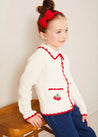 Cherry Motif Crochet Cardigan in Beige (2-10yrs) KNITWEAR from Pepa London US