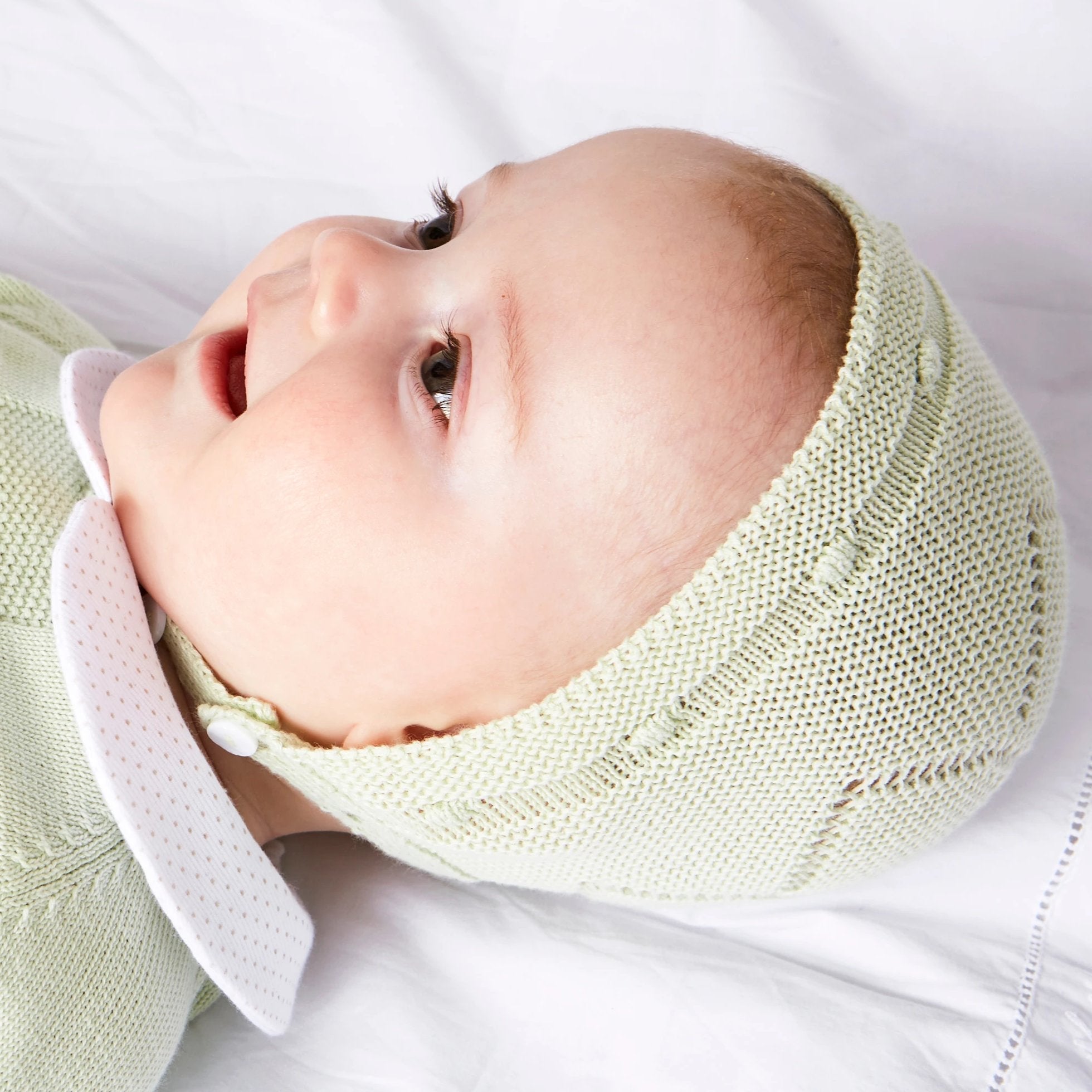 Green Cotton Bonnet KNITTED ACCESSORIES from Pepa London US