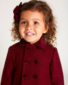 Traditional Burgundy Double Breasted Wool Coat Coats from Pepa London US