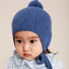 Knitted Merino Wool Winter Bonnet in Blue (S-L) Knitted Accessories  from Pepa London US