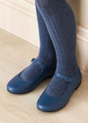 Leather Mary Jane Shoes in Blue (25-34EU) Shoes  from Pepa London US