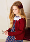 Openwork Cardigan In Burgundy (6mths-10yrs) KNITWEAR  from Pepa London US