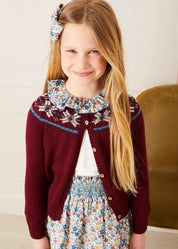 The Classic Burgundy Fair Isle Cardigan Girl Look LOOK from Pepa London US