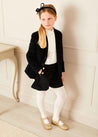 Velvet Gold Button Shorts in Black (4-10yrs) Shorts  from Pepa London US