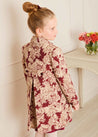 Eleanor Floral Jaquard Coat in Burgundy (4-10yrs) Coats  from Pepa London US