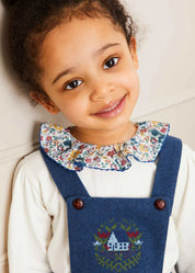 The Blue Wool Embroidered Skirt Baby Girl Look Look  from Pepa London US