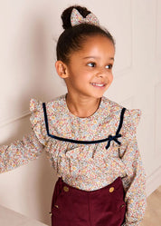Marianne Floral Medium Bow Hair Clip in Toffee Made with Liberty Fabric (OS) Hair Accessories from Pepa London US