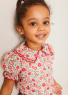 Margot Floral Short Sleeve Blouse in Red Made with Liberty Fabric (18m-12yrs) BLOUSES from Pepa London US