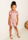 Margot Floral Short Sleeve Blouse in Red Made with Liberty Fabric (18m-12yrs) BLOUSES from Pepa London US