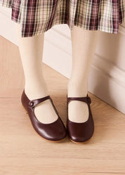 Leather Mary Jane Shoes in Burgundy (24-34EU) Shoes from Pepa London US