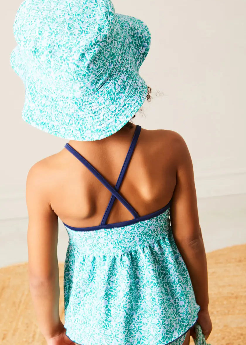 Adelaide Floral Beach Hat in Green (S-M) ACCESSORIES from Pepa London US