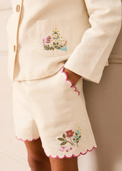 Wildflower Embroidered Statement Collar Jacket in Cream (4-12yrs) COATS from Pepa London US