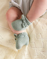 Green Knitted Cotton Booties Knitted Accessories from Pepa London US