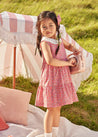 Annie Floral Print Scalloped Collar Sleeveless Dress in Coral (4-10yrs) Dresses  from Pepa London US