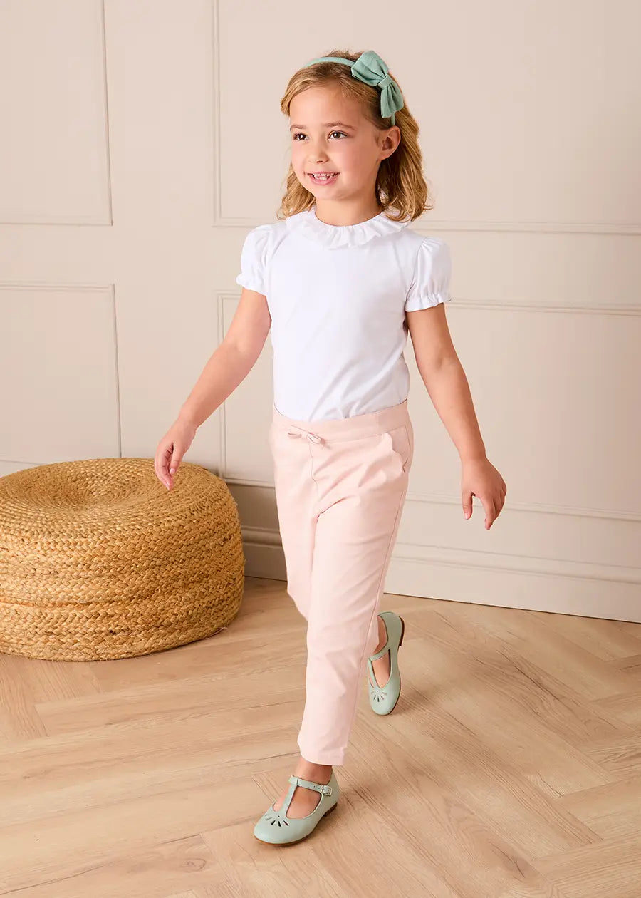 Broderie Anglaise Frill Collar Top in White (2-12yrs) Tops & Bodysuits from Pepa London
