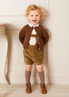 Cable Cardigan in Brown (6mths-3yrs) Knitwear  from Pepa London US