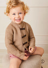 Toggle Fastening Knitted Cardigan in Oatmeal (12-10yrs) Knitwear  from Pepa London US