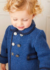 Austrian Double Breasted Navy Trim Coat in Blue (12mths-10yrs) Coats  from Pepa London US