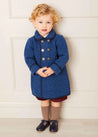 Austrian Double Breasted Navy Trim Coat in Blue (12mths-10yrs) Coats  from Pepa London US