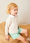 Plain Cardigan in Cream (6mths-10yrs) Knitwear from Pepa London US