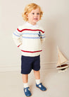 Anchor Motif Cable Detail Jumper in Beige (2-10yrs) KNITWEAR from Pepa London US