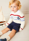 Anchor Motif Cable Detail Jumper in Beige (2-10yrs) KNITWEAR from Pepa London US