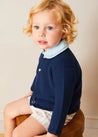 Peter Pan Collar Trim Detail Short Sleeve Shirt in Blue (12mths-5yrs) SHIRTS from Pepa London US