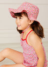 Annie Floral Print Beach Hat in Pink (1-8yrs) Accessories  from Pepa London US