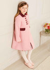 Single Breasted Scallop Detail Coat in Pink (2-10yrs) Coats from Pepa London US